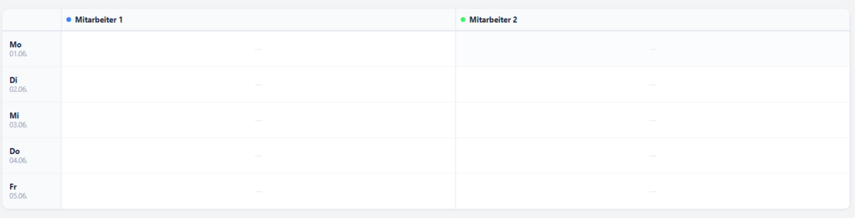 Screenshot: Wochenansicht